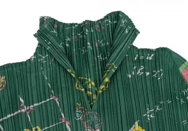 Issey Miyake Chalkboard Doodle Pleated Top