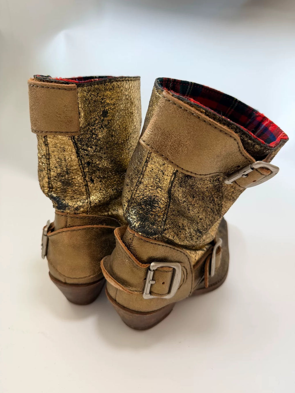 unya Watanabe gold leather boots