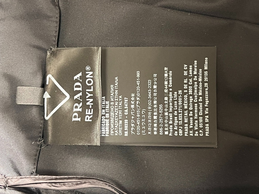 Prada Re-Nylon Recycled Nylon Belted Triangle Logo Skirt