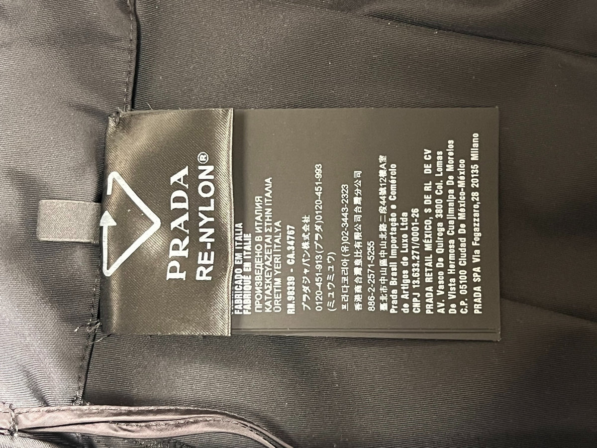 Prada Re-Nylon Recycled Nylon Belted Triangle Logo Skirt