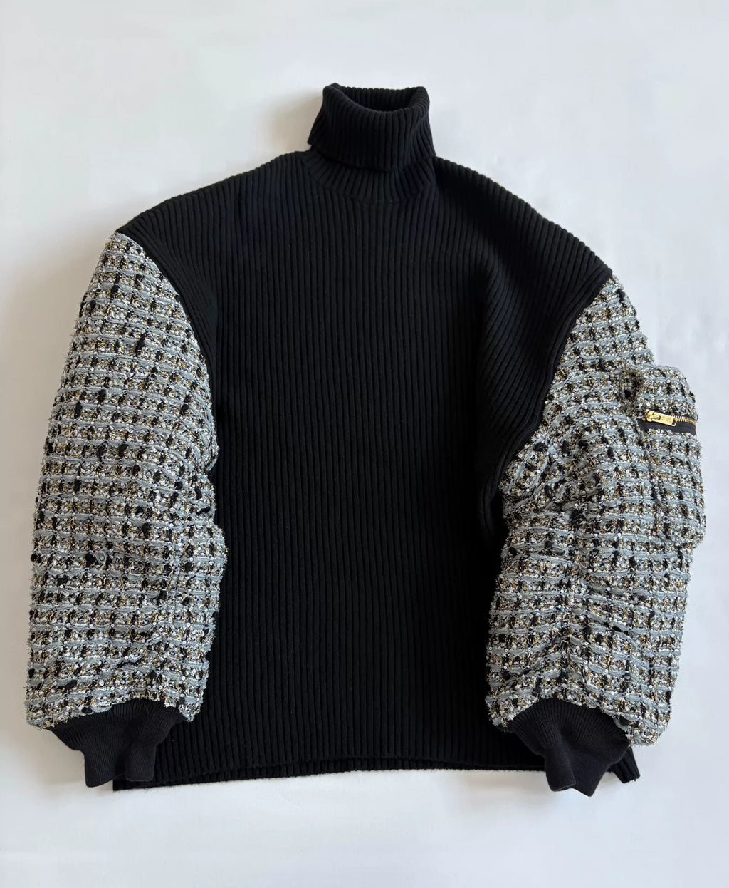 Undercover irregular‑shaped patchwork sweater