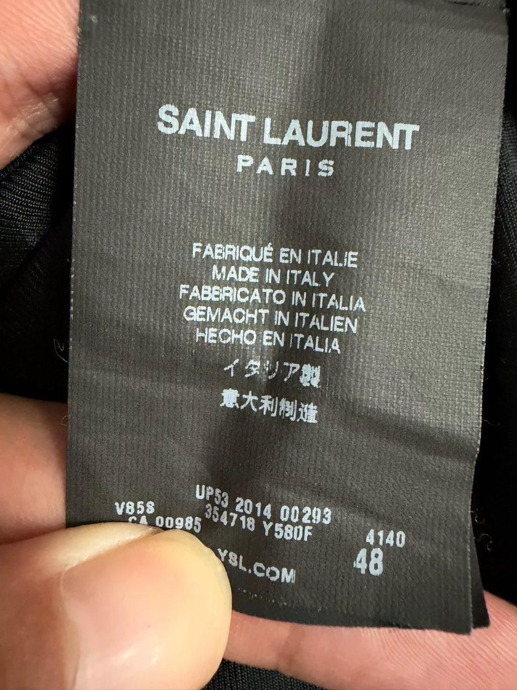 Saint Laurent FW14 Navy Blue Teddy Wool Jacket by Hedi Slimane