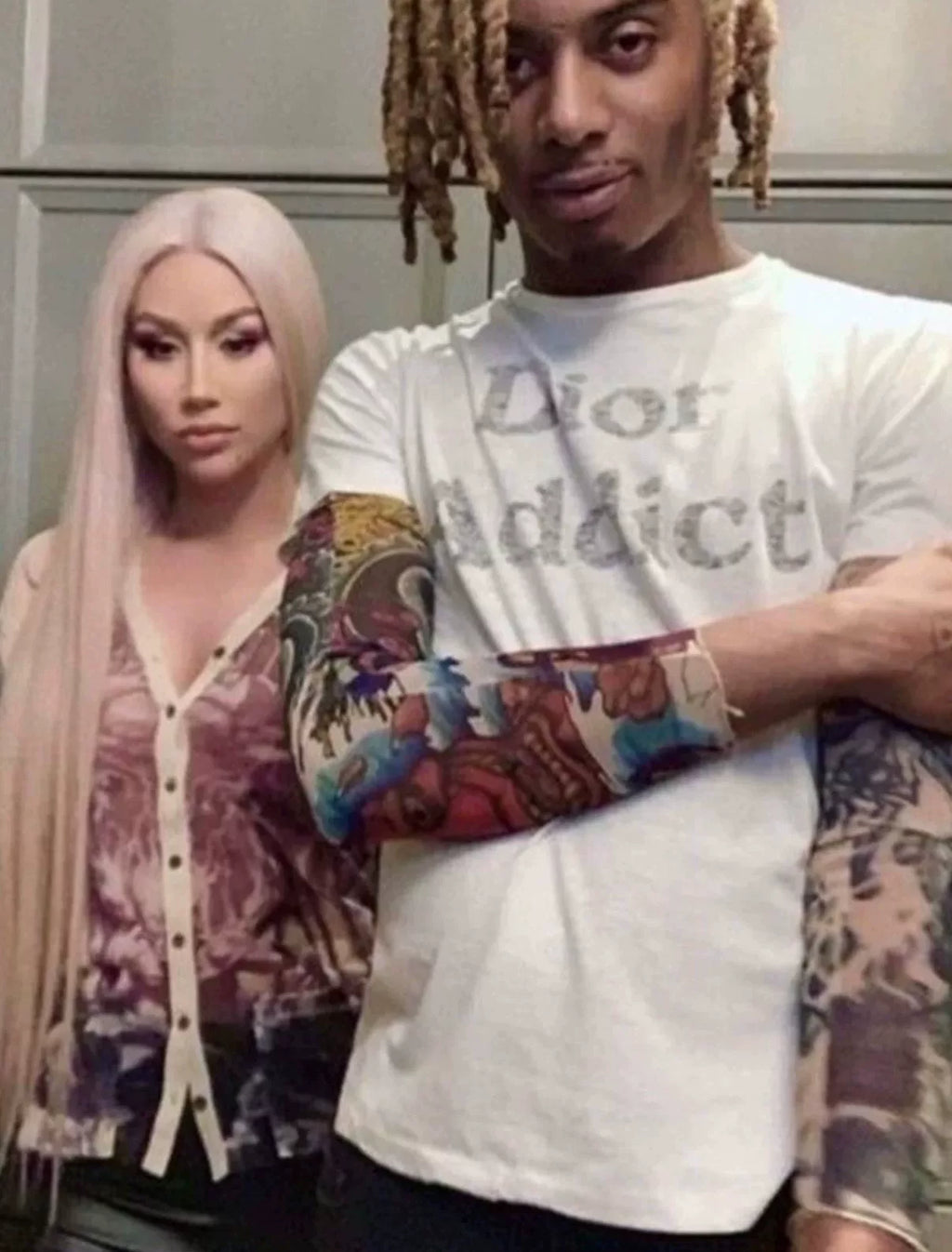 Dior SS02 "Addict" Logo Print Reversible T Shirt