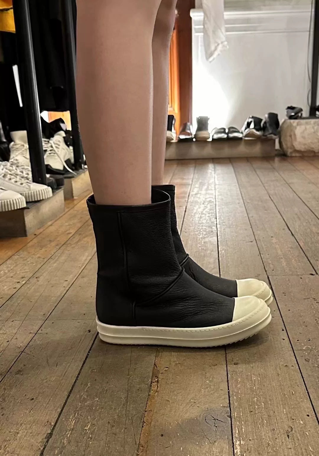 Rick Owens FW15 Boat Black Boots