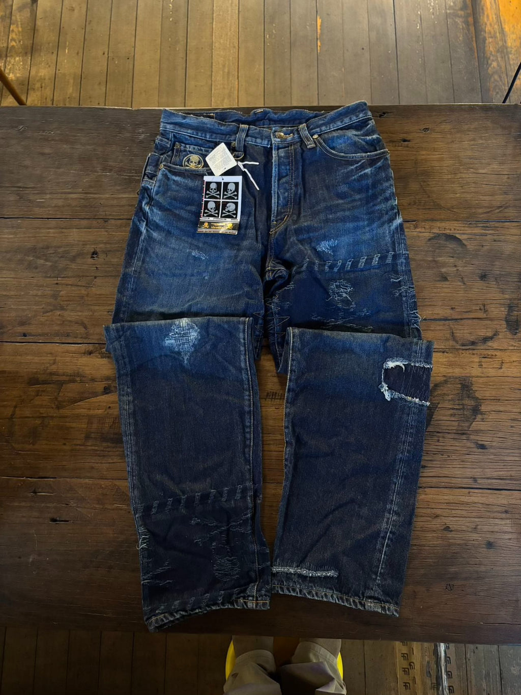 mastermind Japan SS12 SizeS Indigo Identity Double Waist Washed Denim Jeans