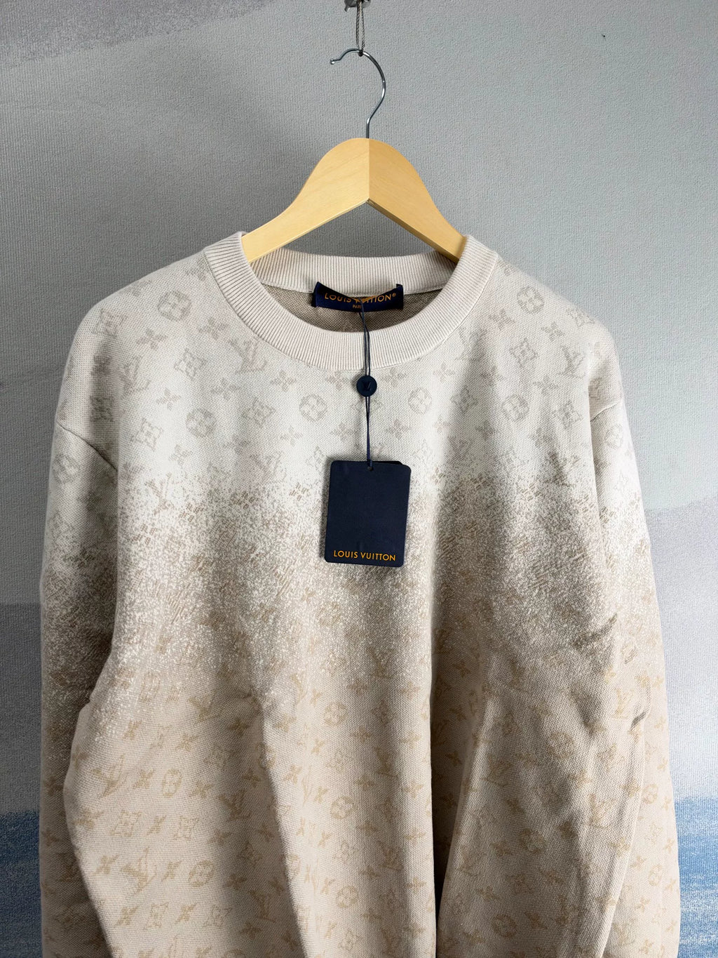 Louis Vuitton SS26 Khaki Gradient Monogram Knit Sweater