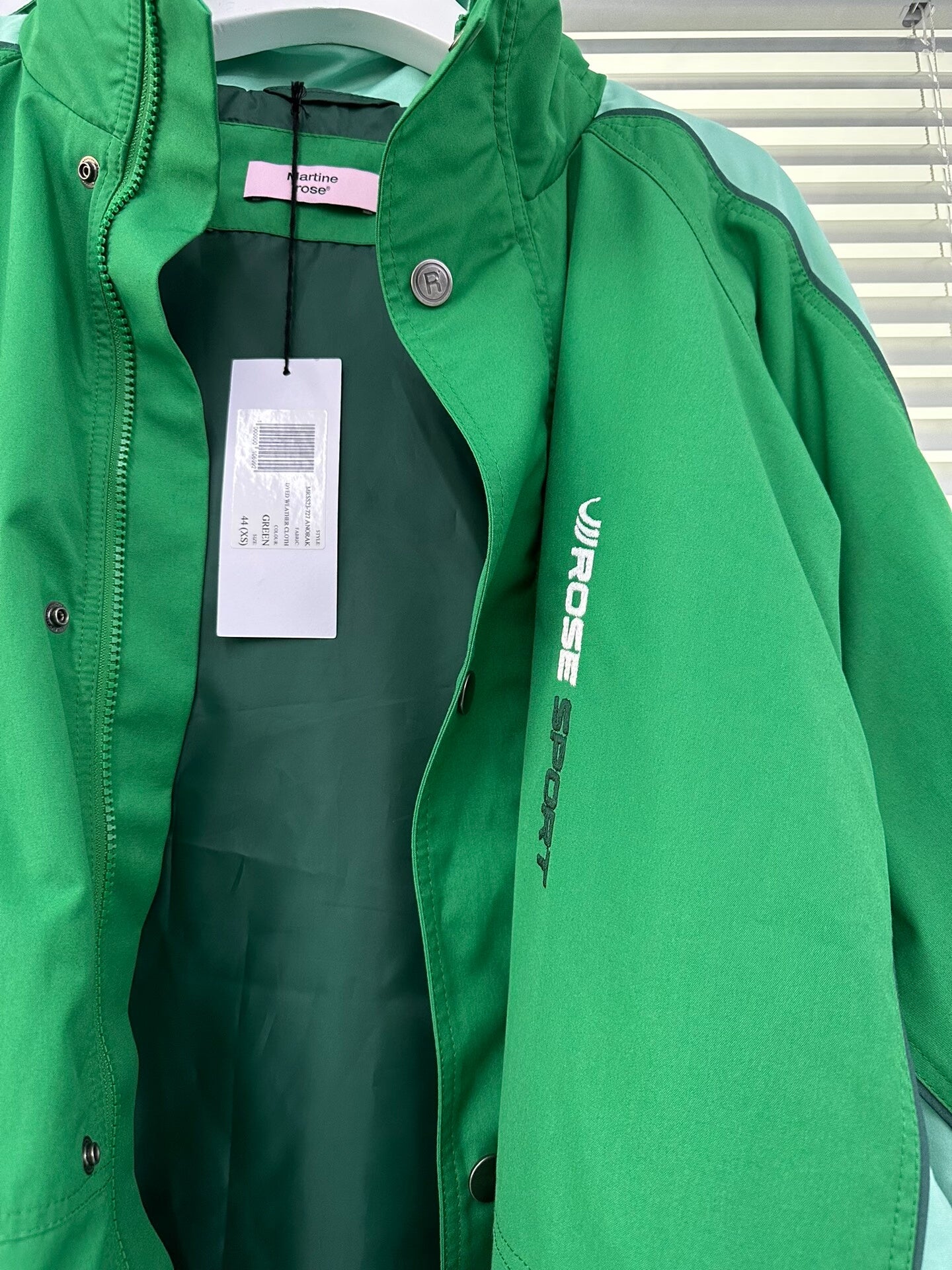 Martine Rose Logo 23SS Embroidered Green Color-Block Jacket Shell Jacket