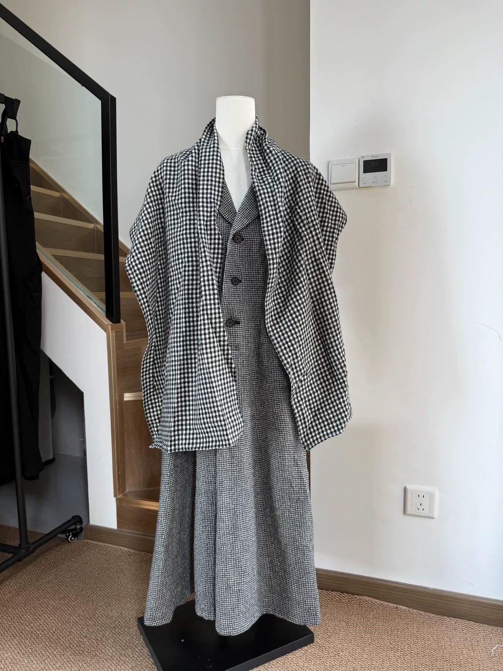 Yohji Yamamoto AW22 Houndstooth Scarf