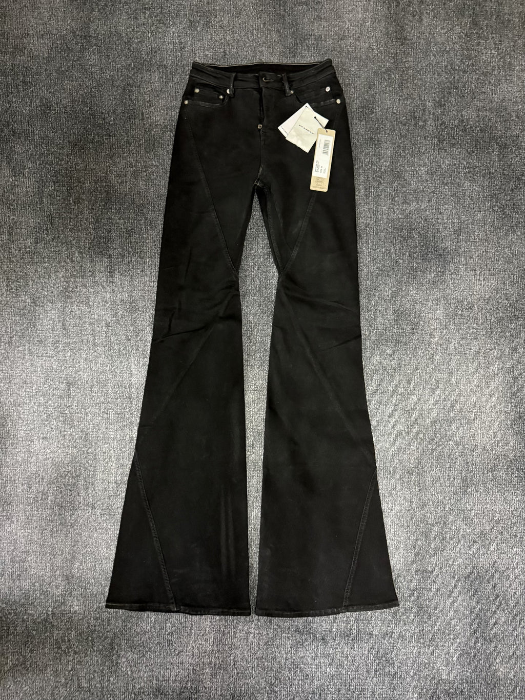 Rick Owens 23fw bias bootcut ribbed trousers