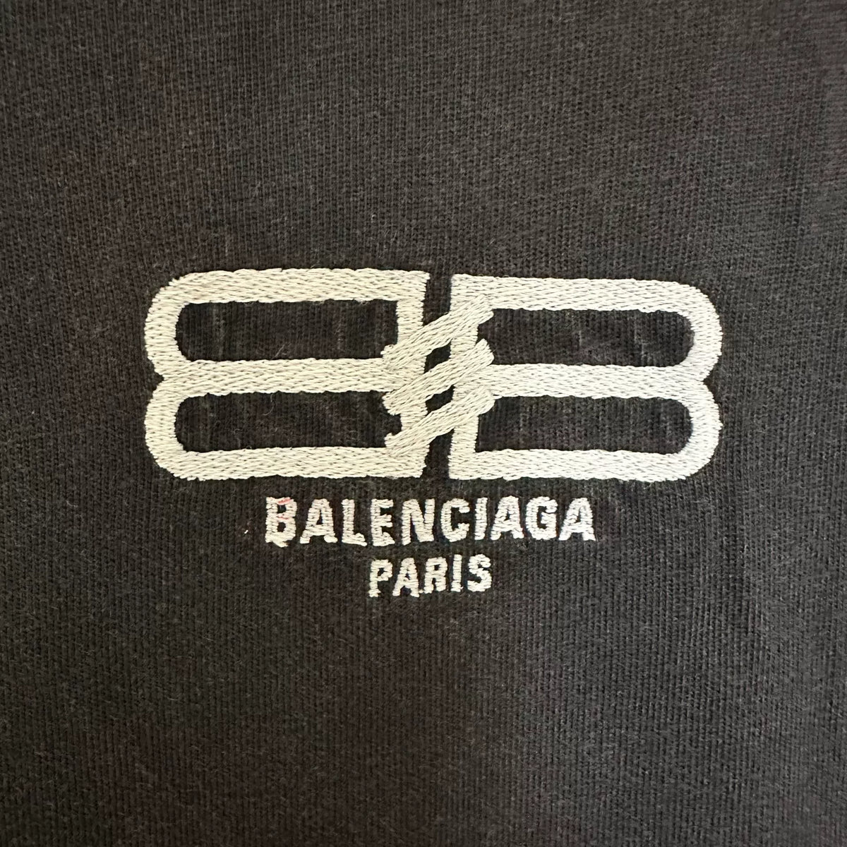 Balenciaga BB Intertwined Embroidered Charcoal Black Top