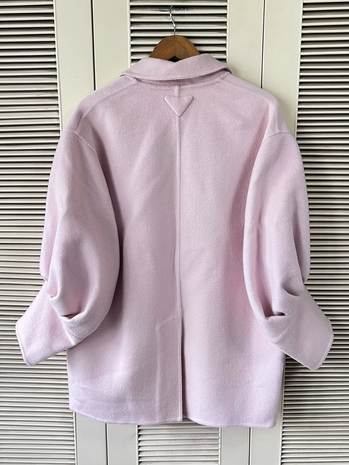 Prada Pink Cashmere Triangle Logo Cardigan