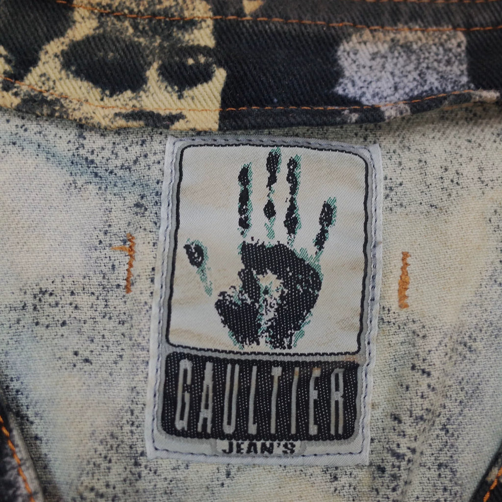 1992 Fall/Winter Jean Paul Gaultier Face Print Denim Vest