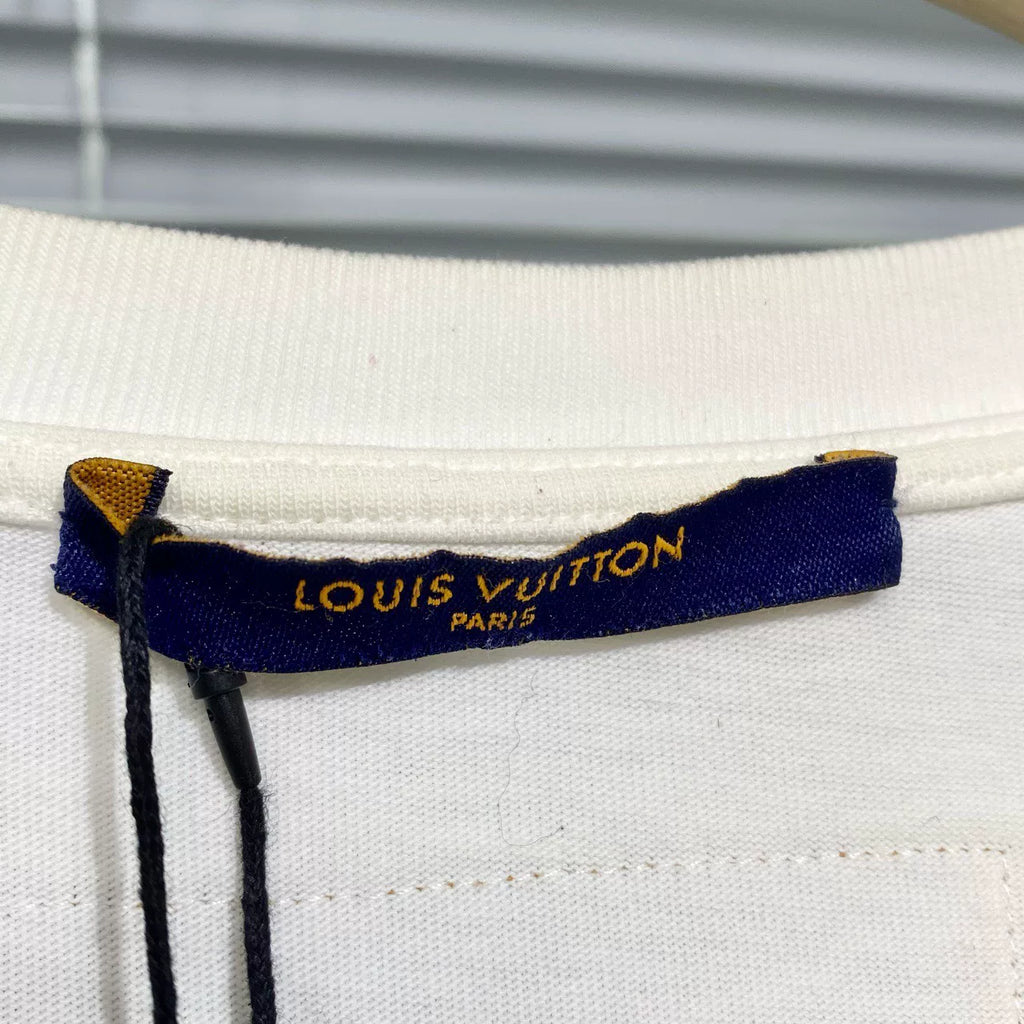 Louis Vuitton SS23 Logo Cotton White Short Sleeve Shirt