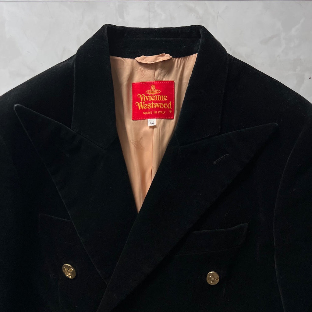 Vivienne Westwood Black Velvet Double-Breasted Jacket