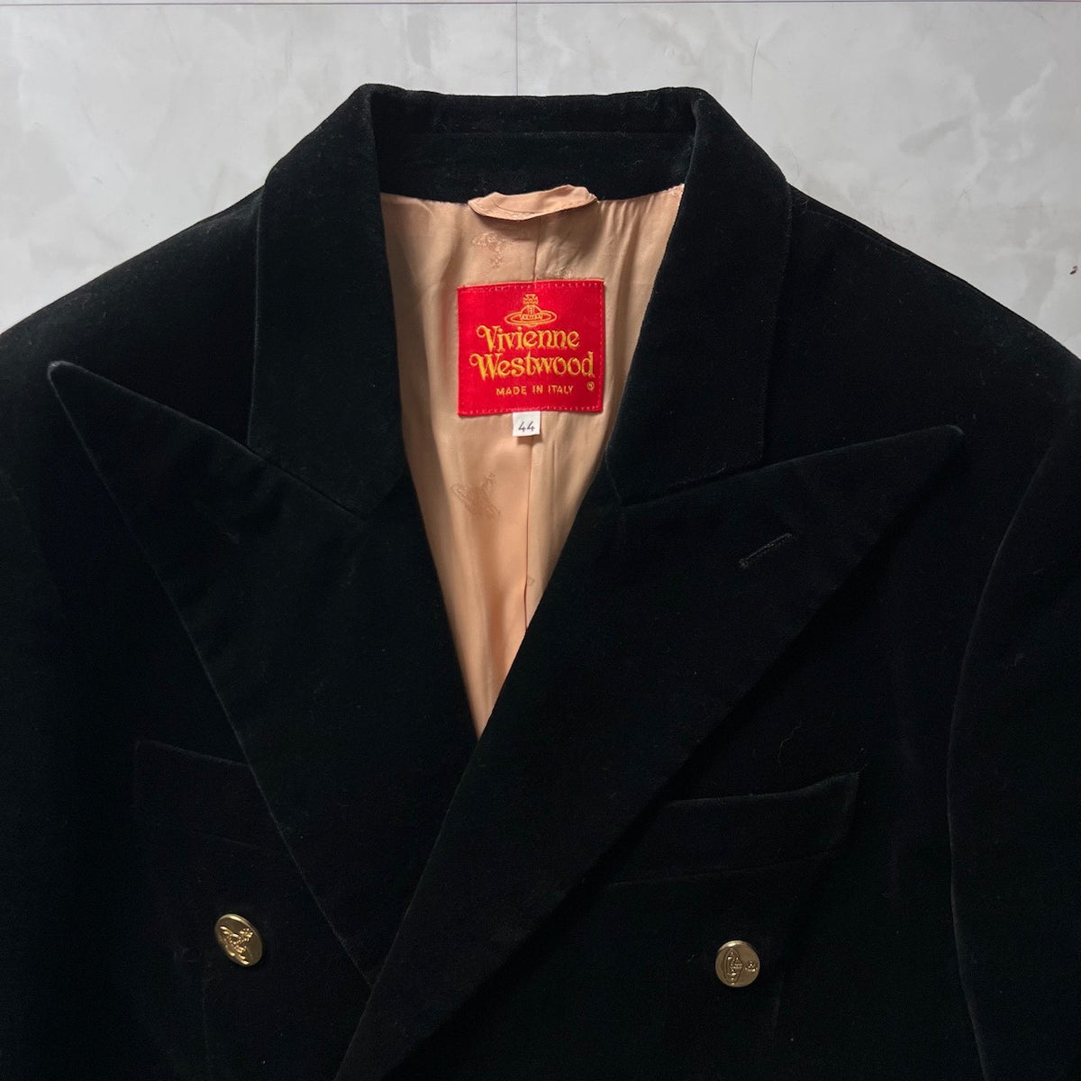 Vivienne Westwood Black Velvet Double-Breasted Jacket