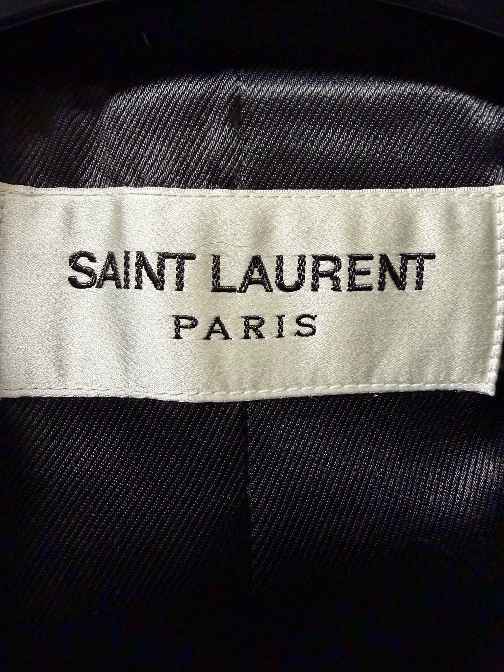 Saint Laurent FW18 Black Gold Button Double-Breasted Wool Coat