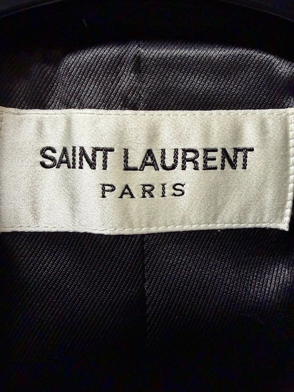 Saint Laurent FW18 Black Gold Button Double-Breasted Wool Coat