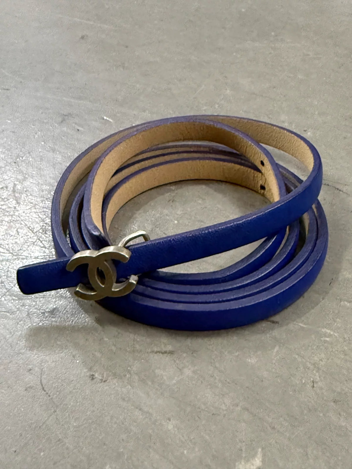 Chanel Blue Cowhide Double C Jewelry Series Belt