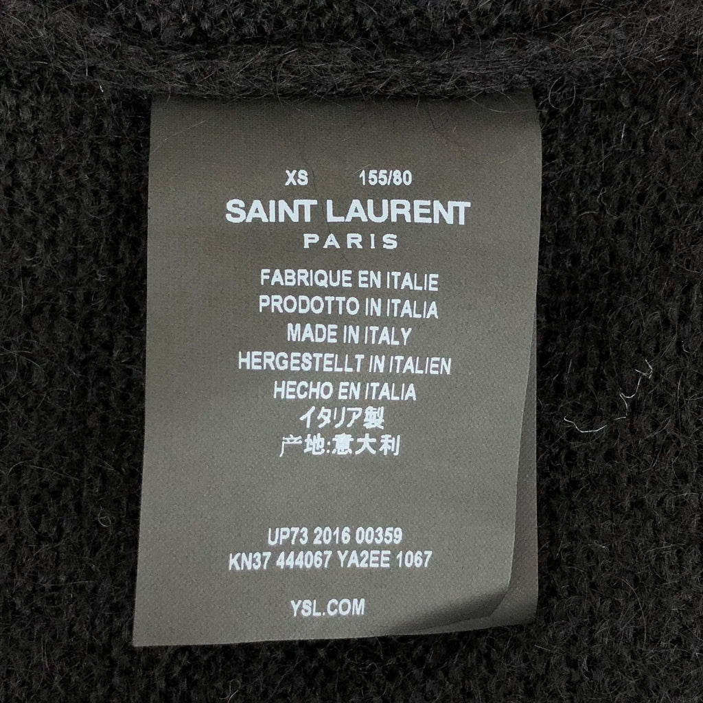 Saint Laurent Yves Black Five-Point Star Sequin Beaded Mohair V-Neck Single-Breasted Cardigan Jacket