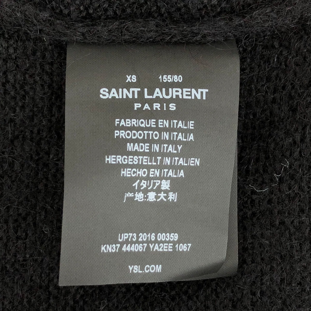 Saint Laurent Yves Black Five-Point Star Sequin Beaded Mohair V-Neck Single-Breasted Cardigan Jacket