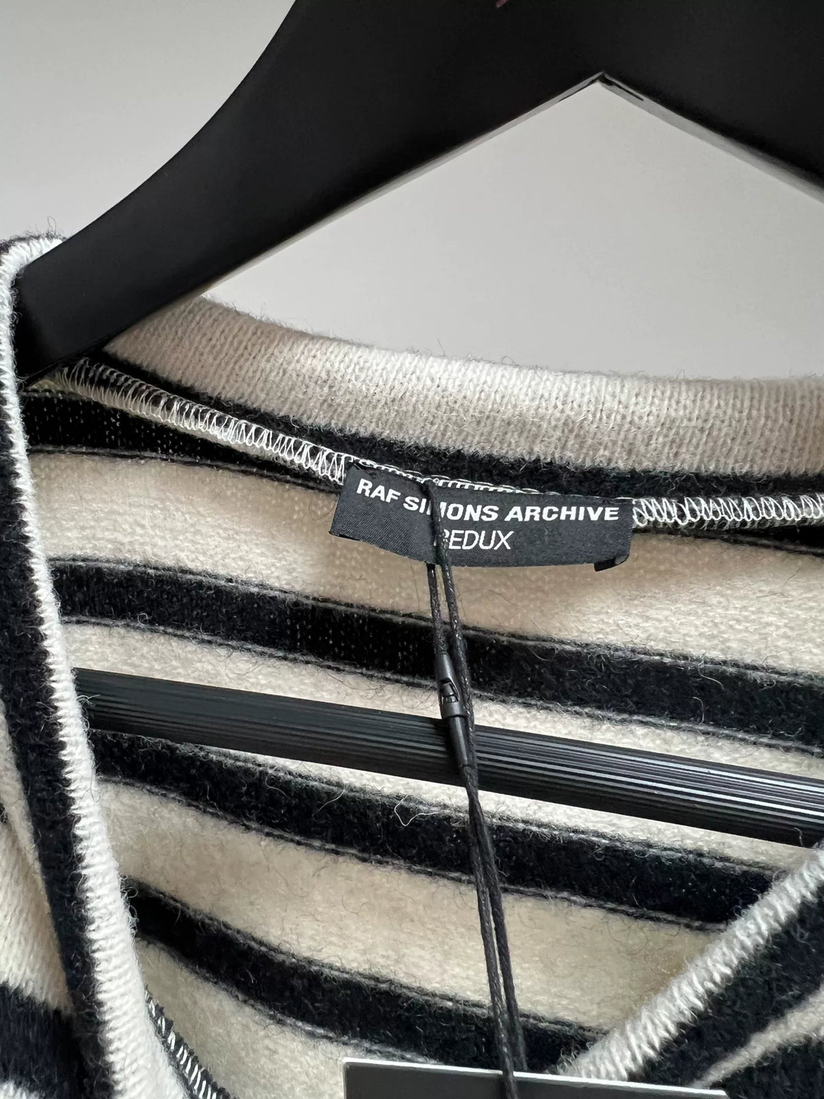 Raf Simons Archive Redux Poetry Patch Striped Wool Long-Sleeve