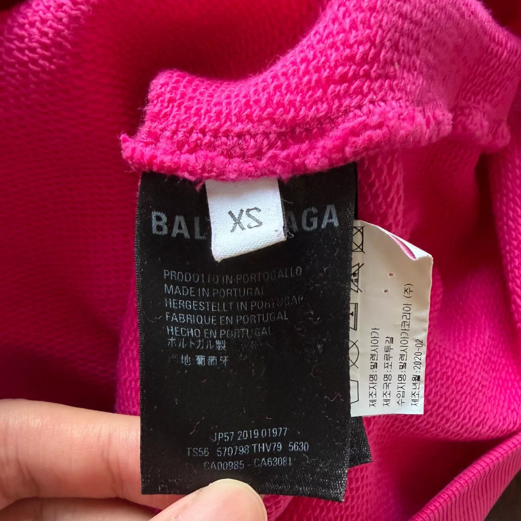 Balenciaga Logo Pink Hoodie