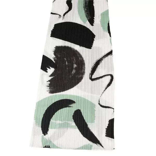 Issey Miyake Vintage Green Patterned Pleated Dress