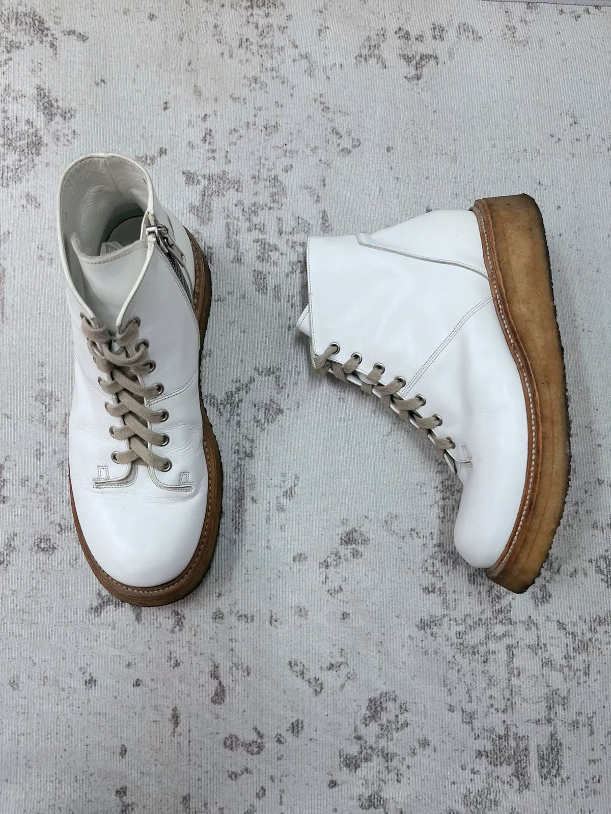 Rick Owens 13FW Mainline Milk Rubber Sole Martin Boots
