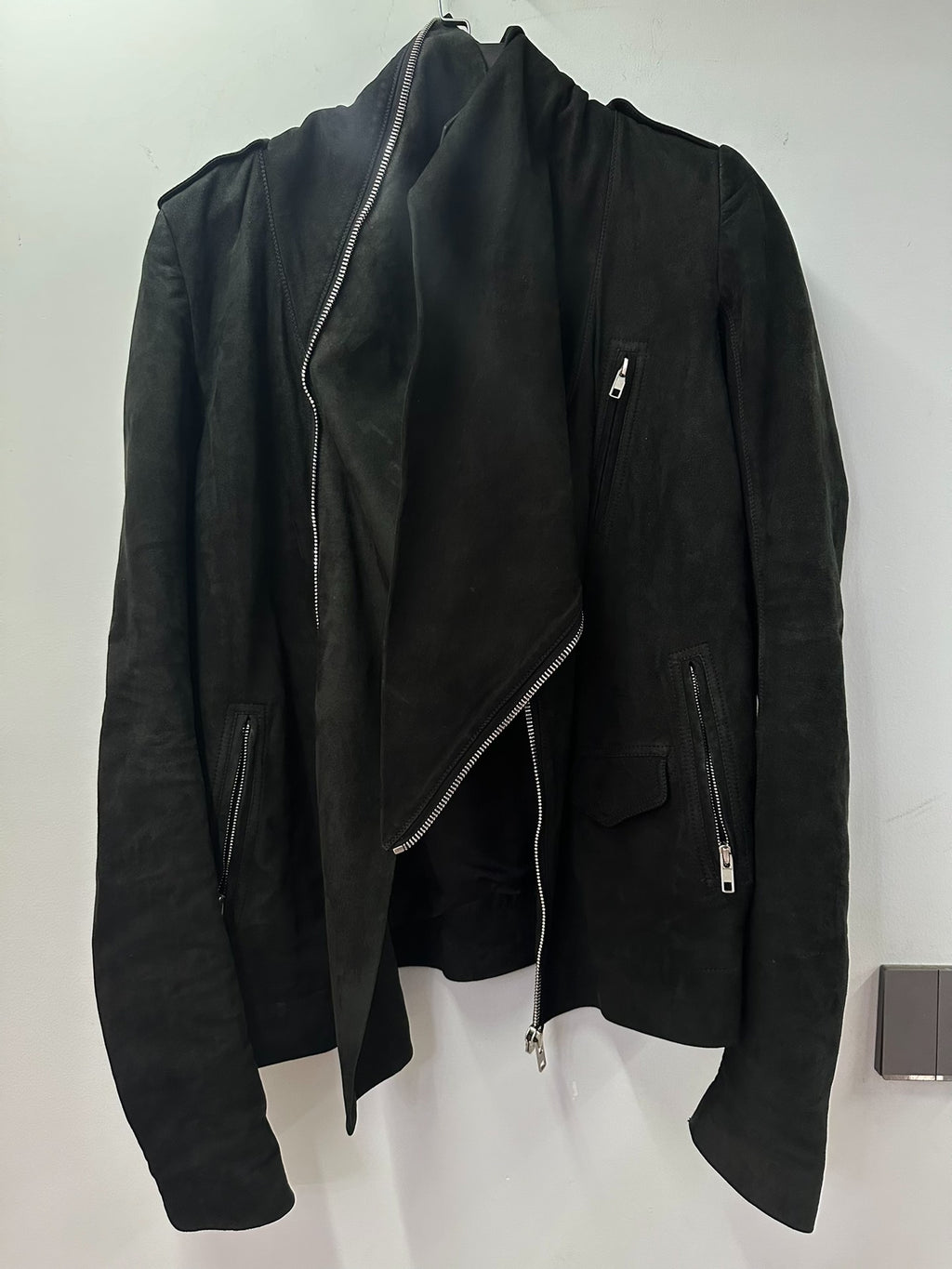 Rick Owens biker leather jacket