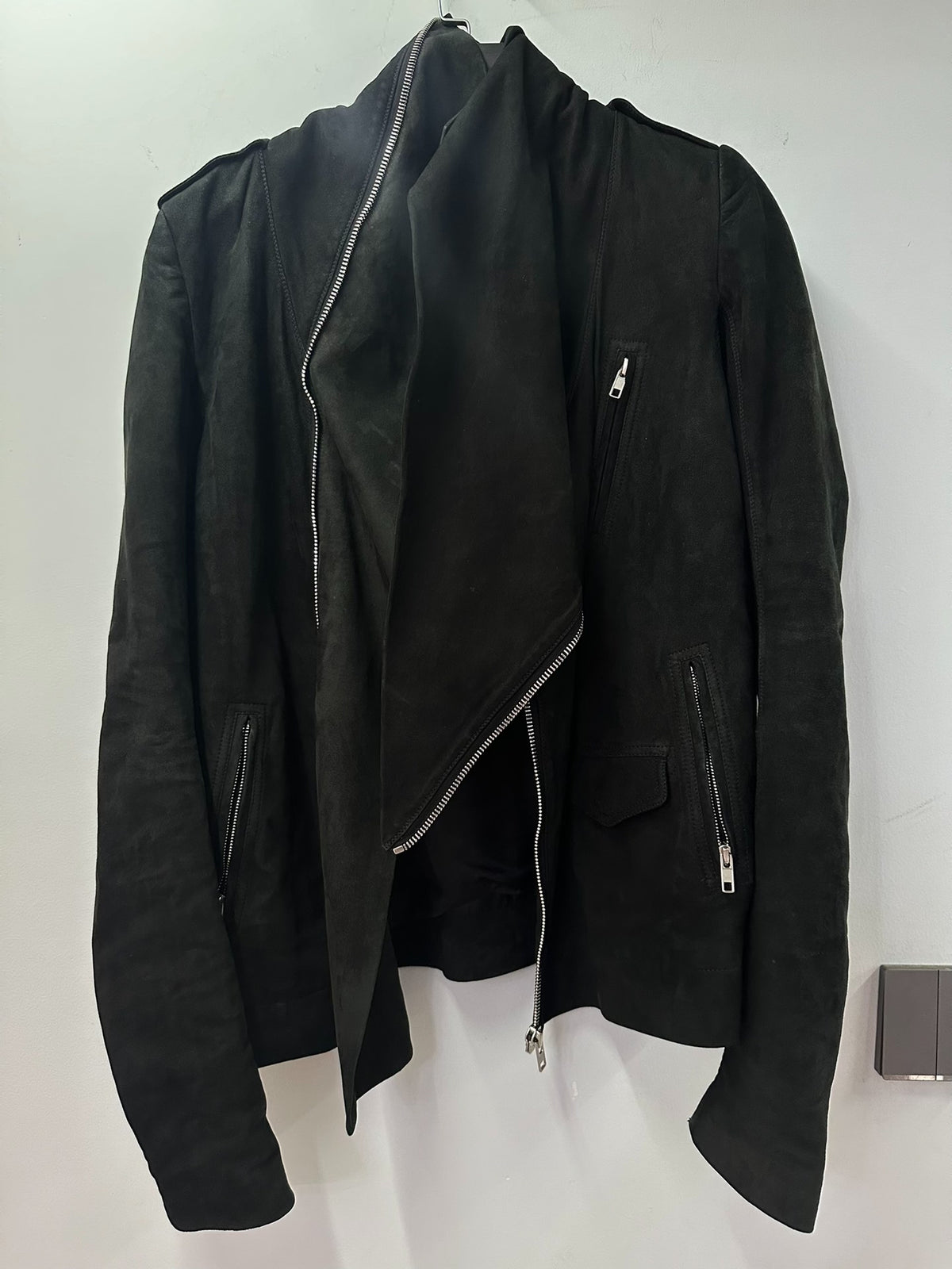 Rick Owens biker leather jacket