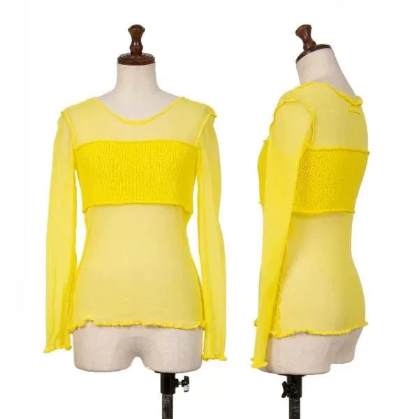 Jean Paul Gaultier Vintage Yellow Mesh Knit Sweater
