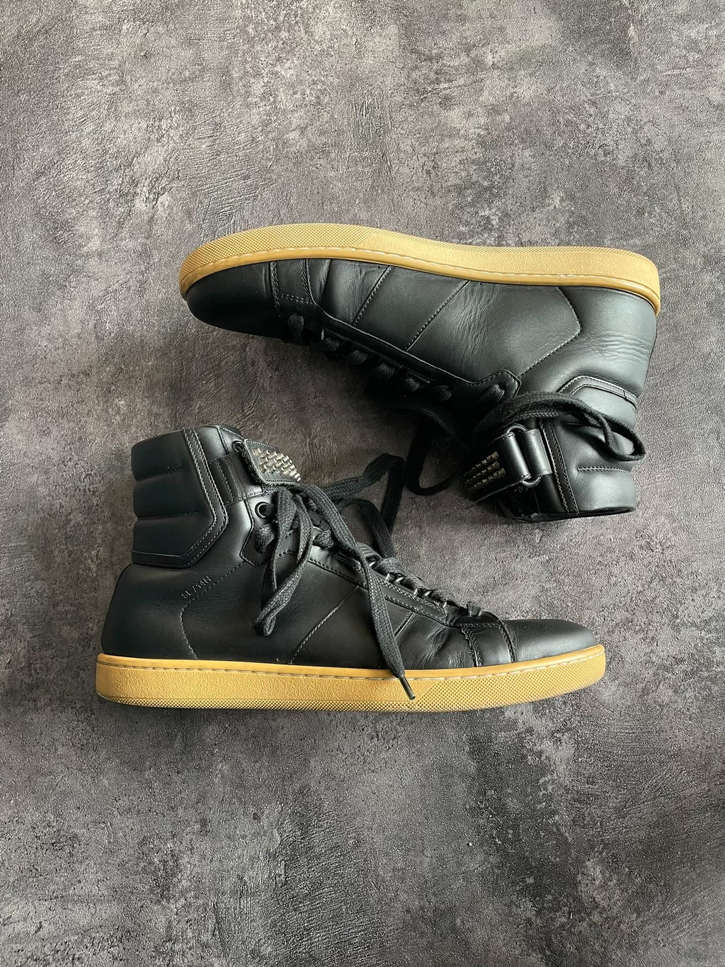 Saint Laurent SLP13 Authentic High-Top Sneakers with Bullet Rivets