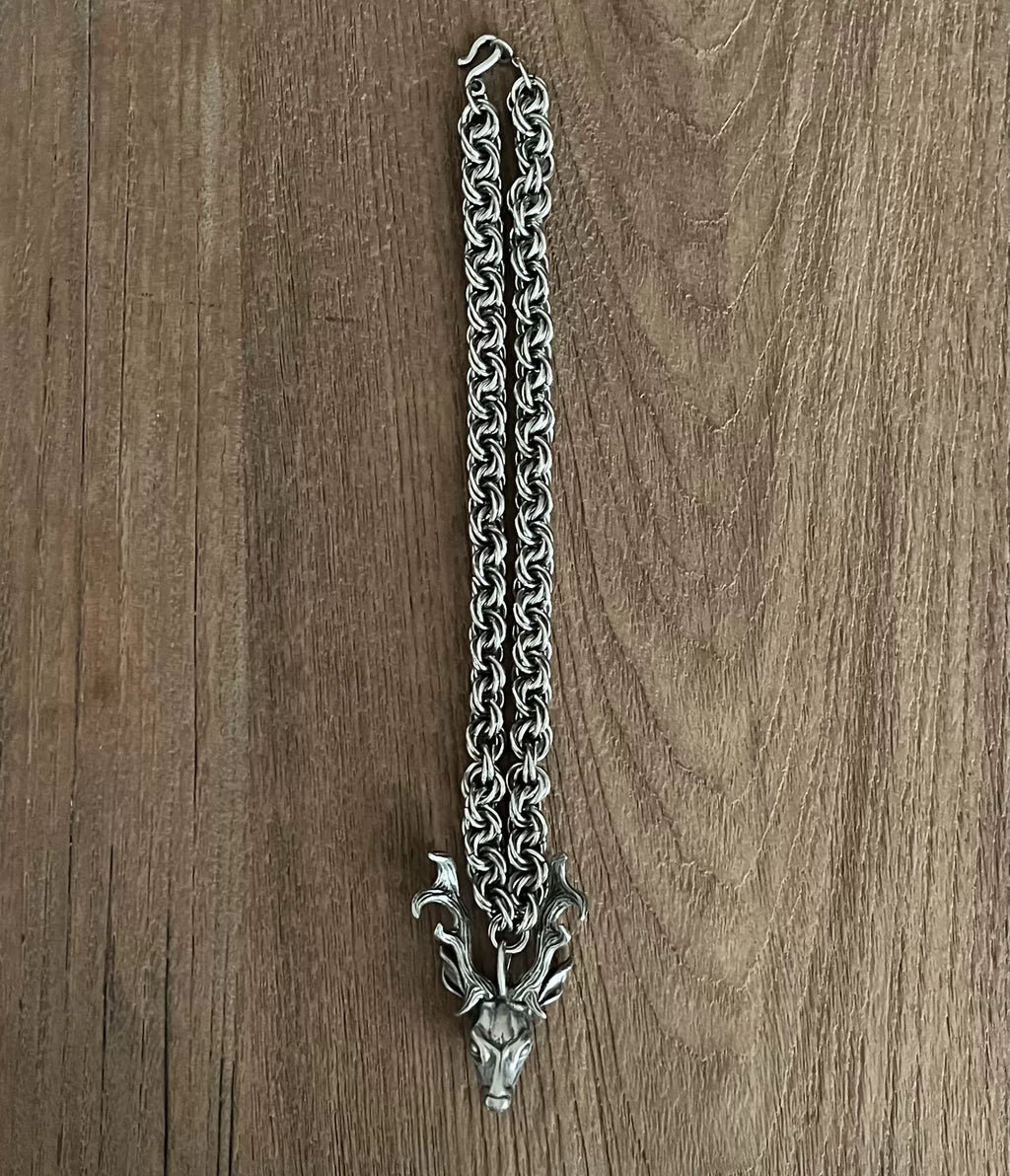 Number (N)ine 08AW Deer Head Necklace