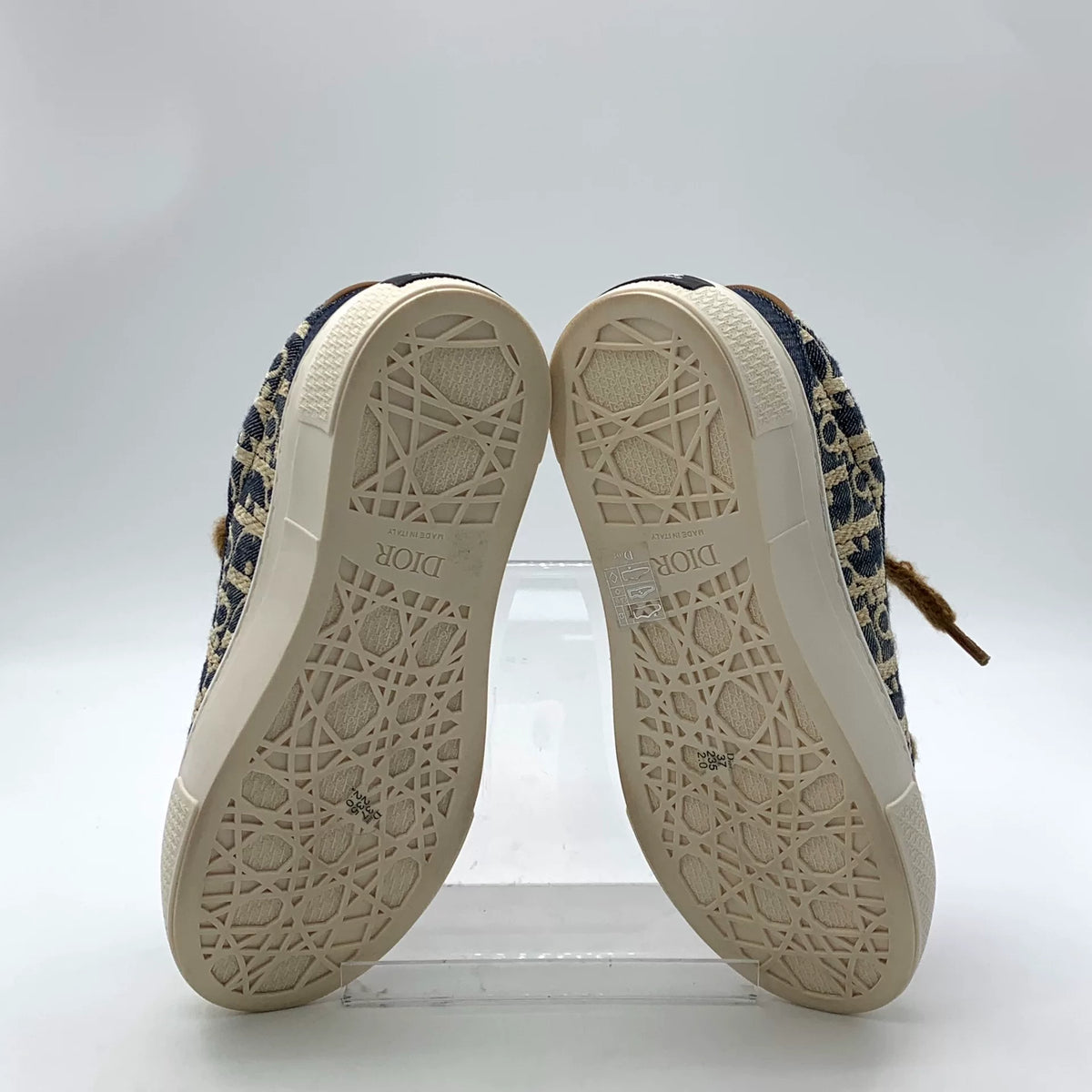 Dior B33 Spin Navy Blue Logo Jacquard All-Over Print Lace-Up Chunky Sneakers