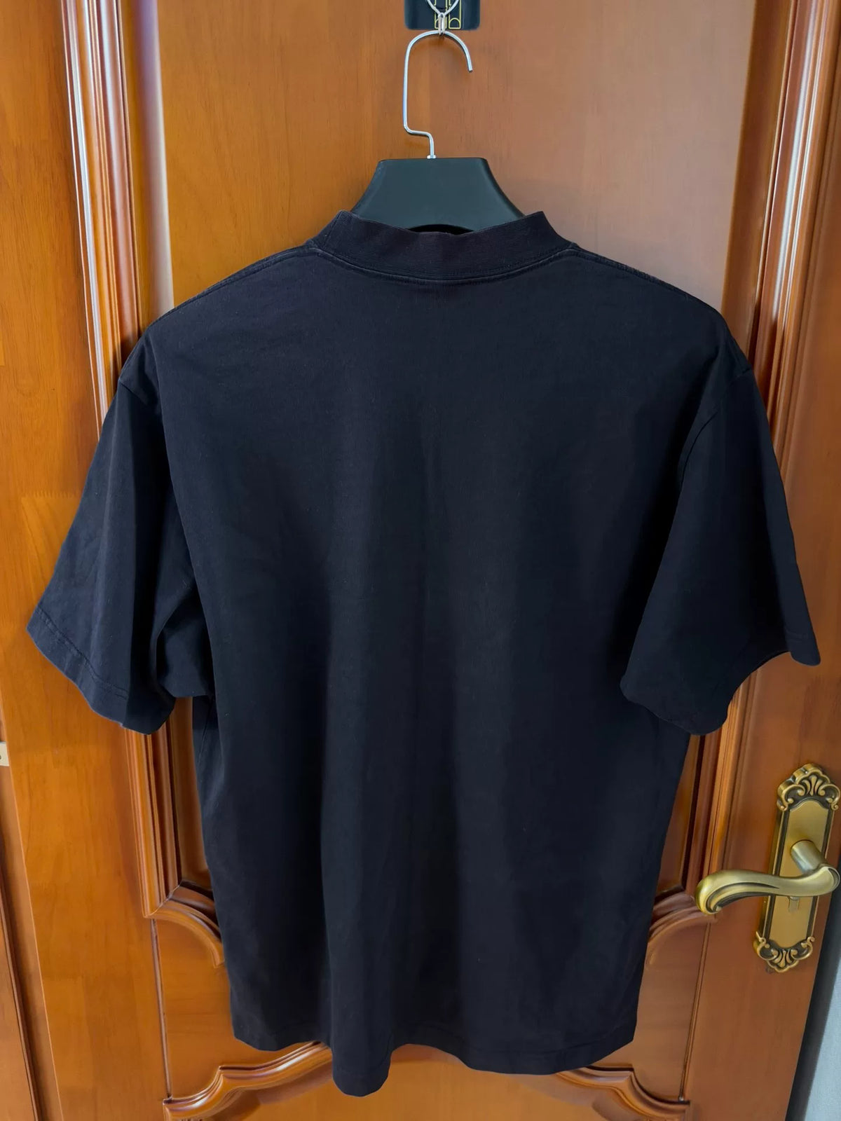 Balenciaga Black Wifi Letter Logo Print Short Sleeve T-Shirt