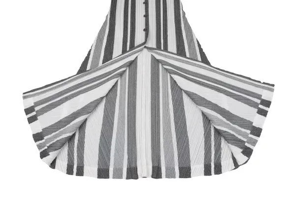 Issey Miyake Vintage Black Striped Pleated Vest