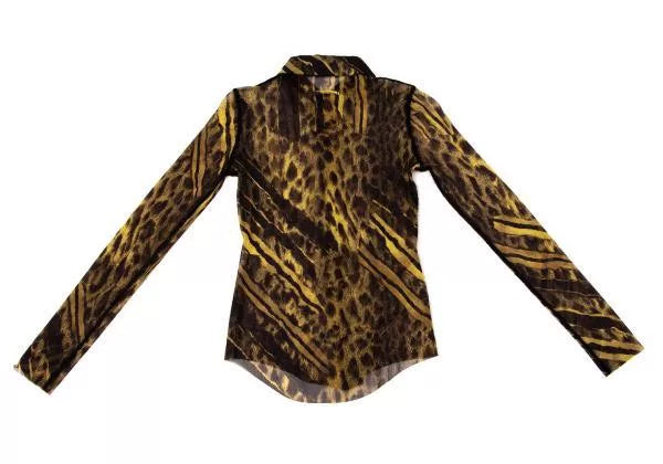 Jean Paul Gaultier Vintage Leopard Print Mesh Shirt