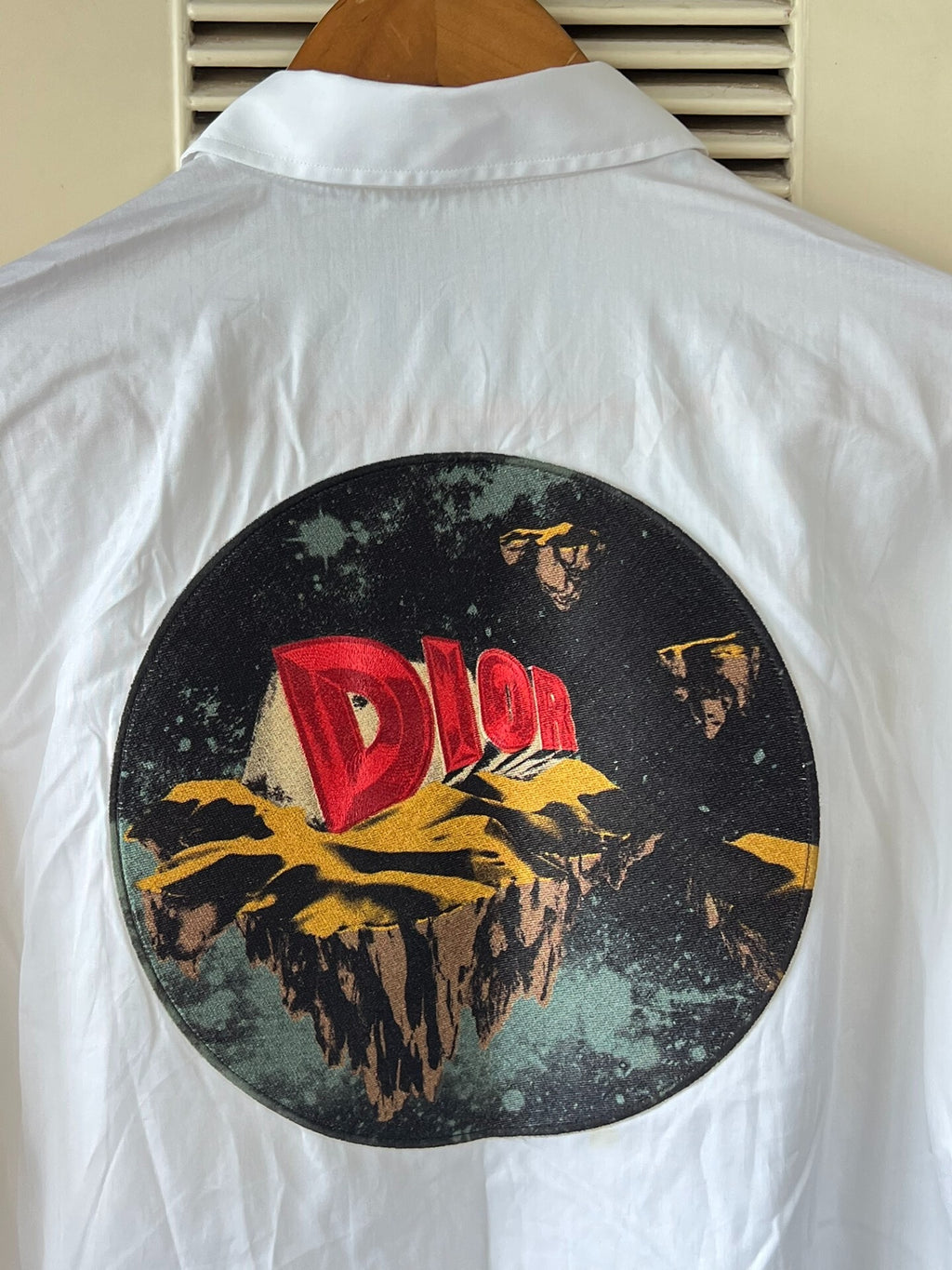 Dior Long Sleeve Top Embroidered White Shirt