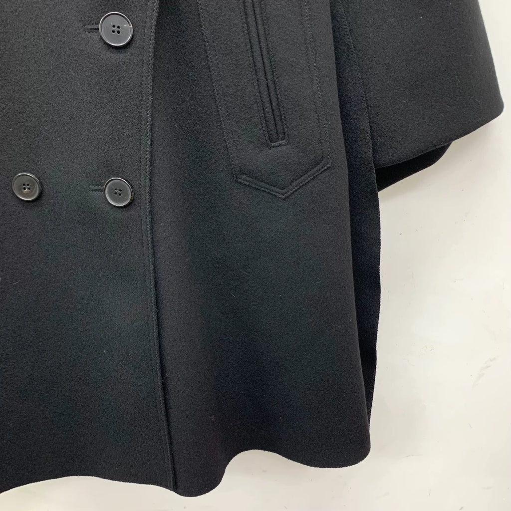 Valentino Black Wool Double-Breasted Long Sleeve Coat