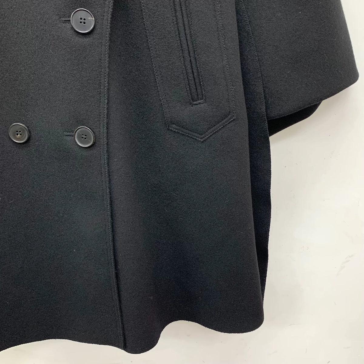 Valentino Black Wool Double-Breasted Long Sleeve Coat