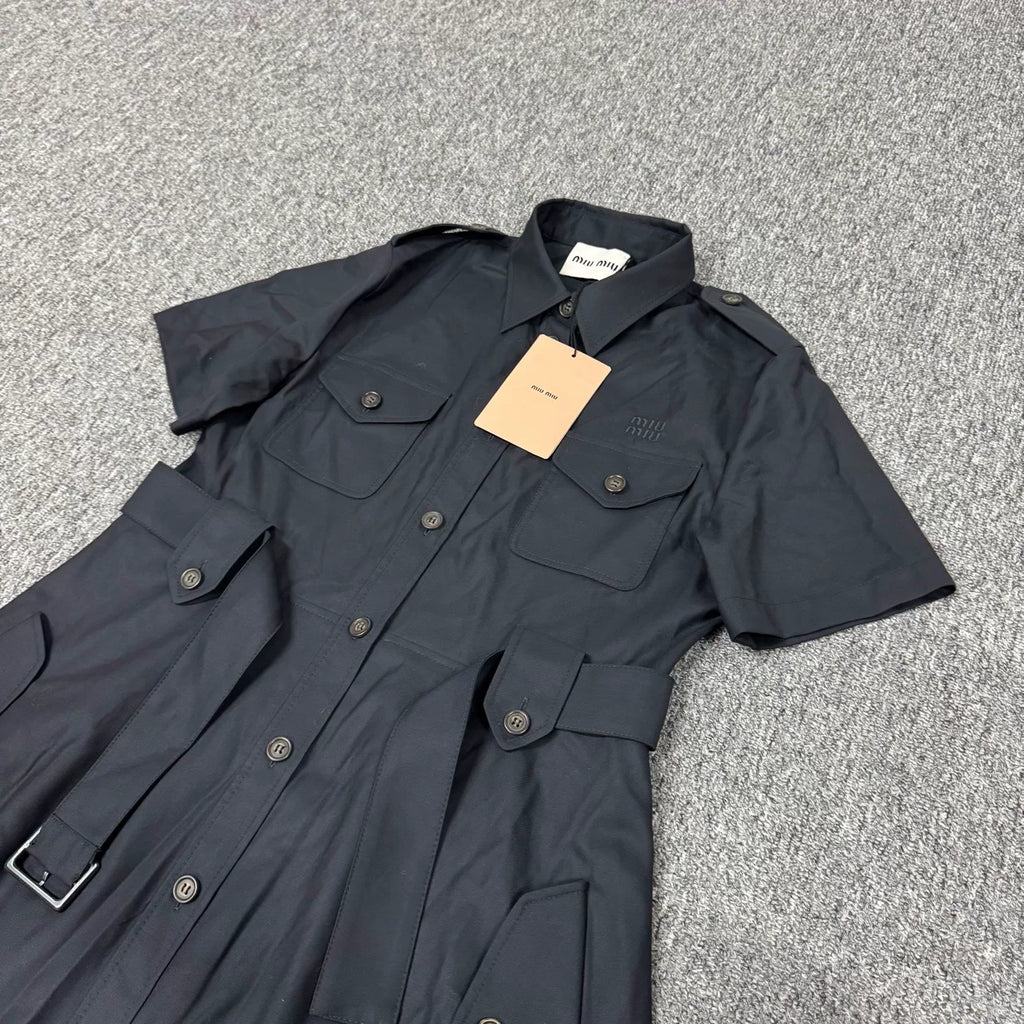 Miu Miu Embroidered Logo Dress
