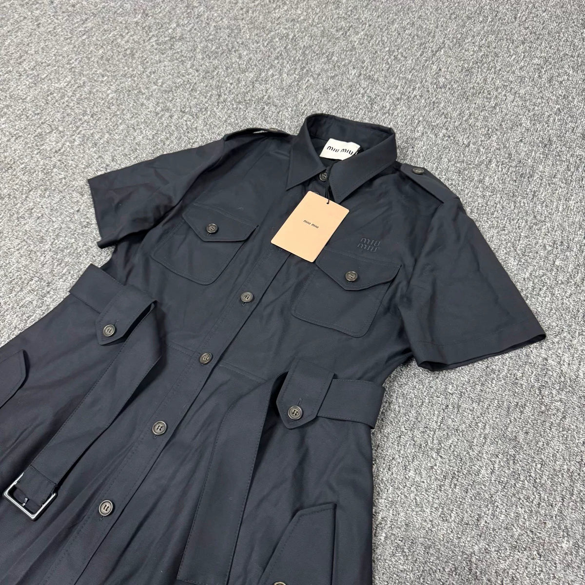 Miu Miu Embroidered Logo Dress