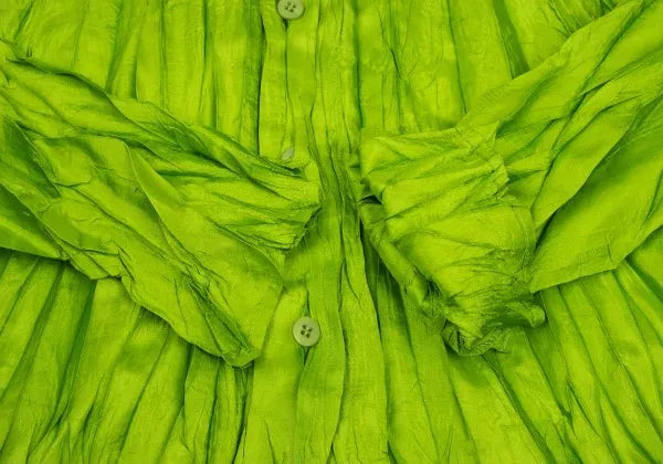 Issey Miyake Vintage Green Twisted Pleated Top