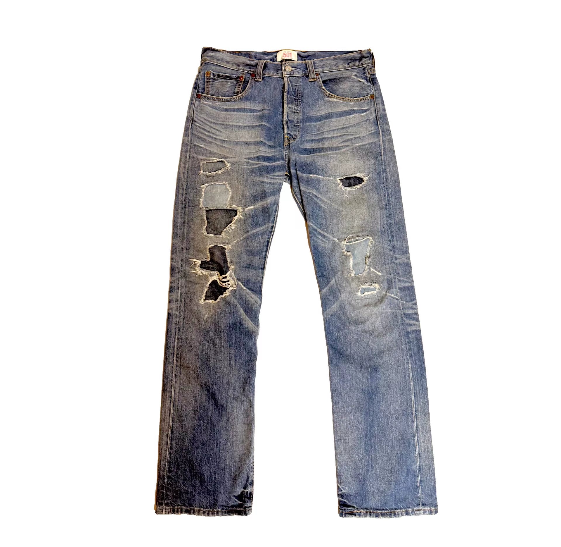 Levis Distressed Washed Jeans