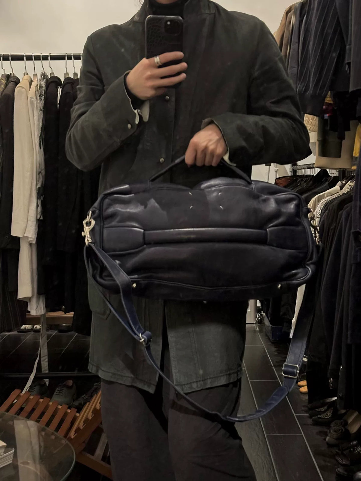 Maison Martin Margiela | 2011 Lake Blue Baguette Messenger Bag
