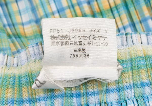 Issey Miyake Vintage Green Plaid Pleated Skirt