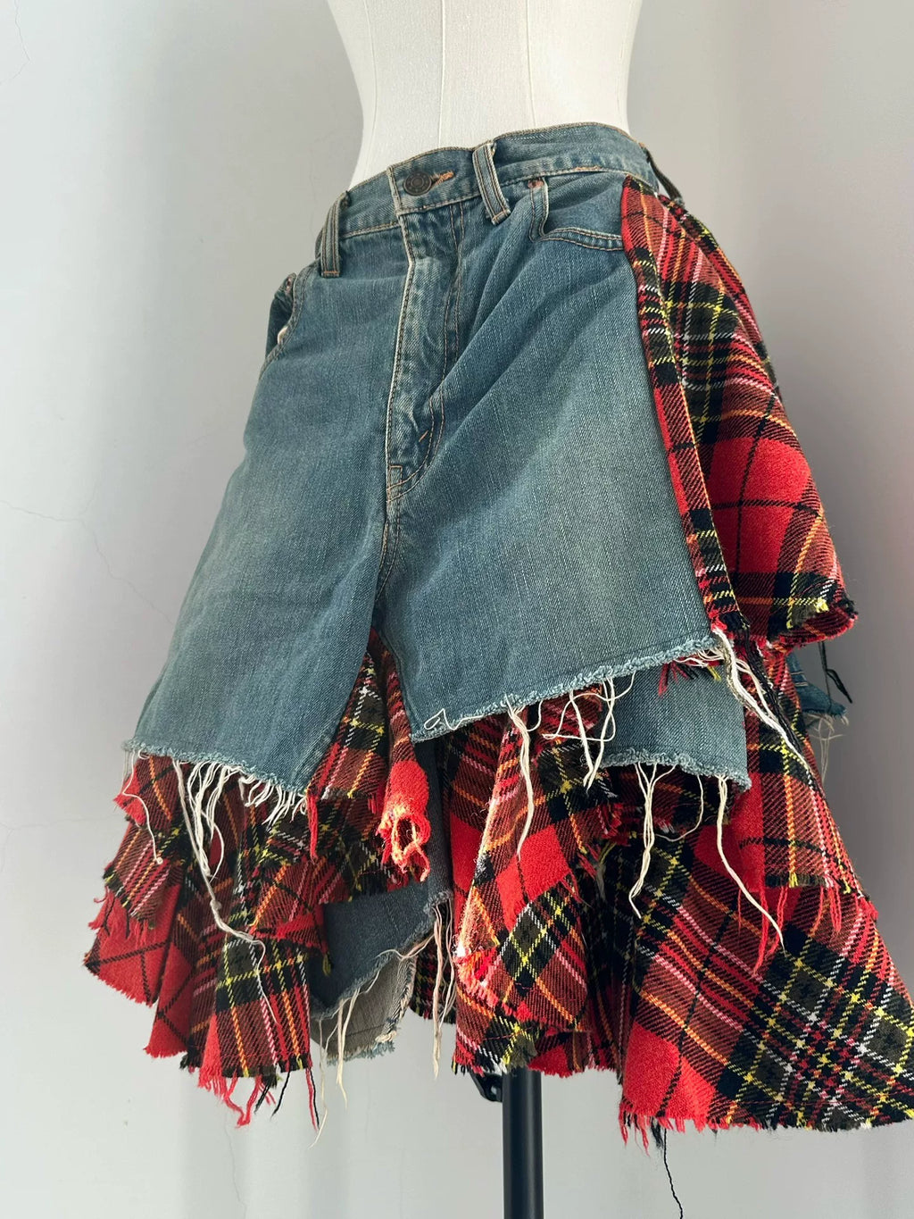 Junya Watanabe 2004 Midi Runway Plaid Skirt
