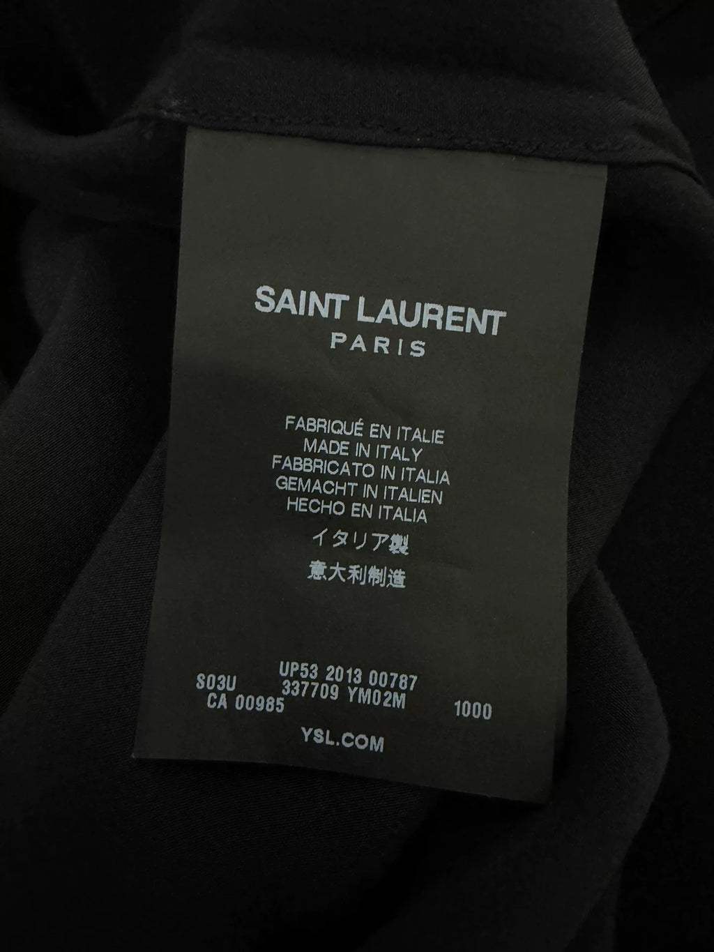 Saint Laurent Slp14ss Black Silk Shirt