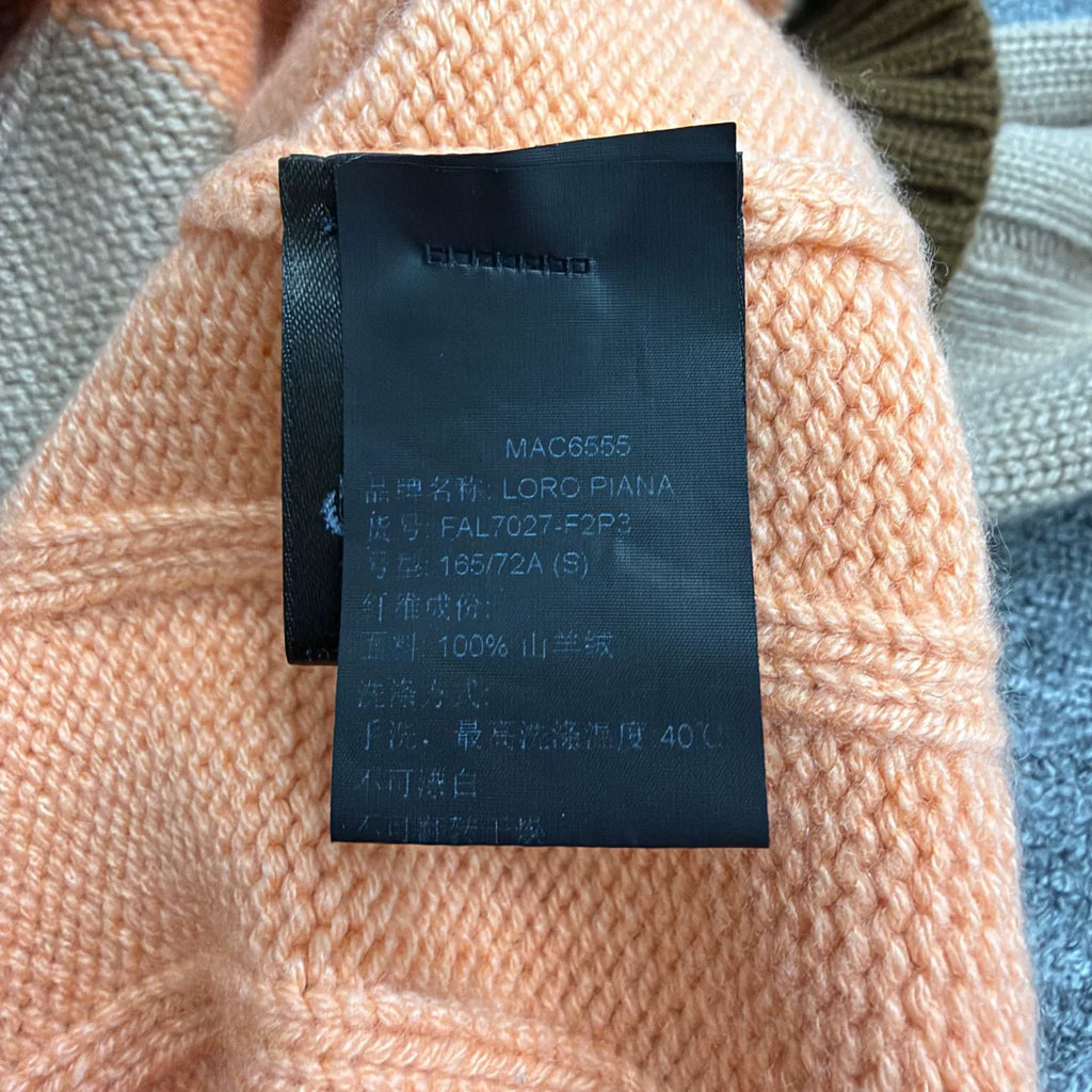 Loro Piana BABYCASHMERE Three-Color Patchwork Cashmere Knit Sweater