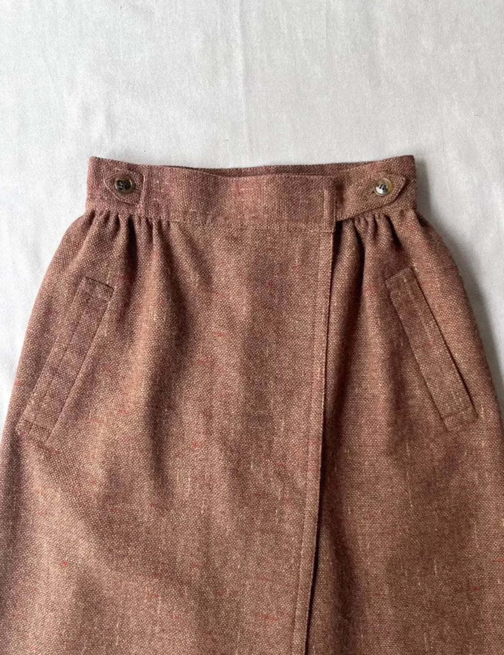 Issey Miyake 1970s Wool Tweed Wrap Skirt